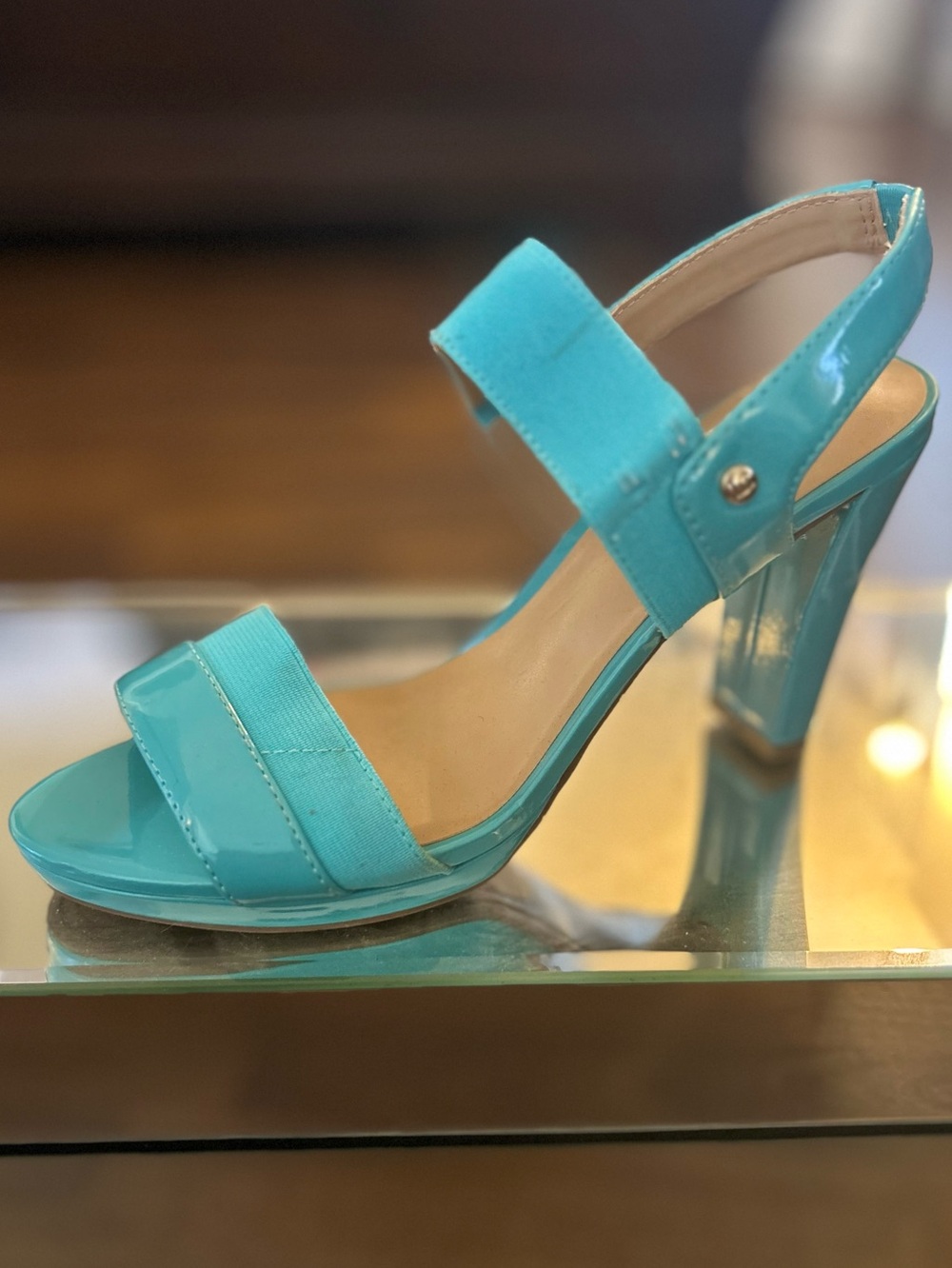 Turquoise Women's High Heel Sandals
